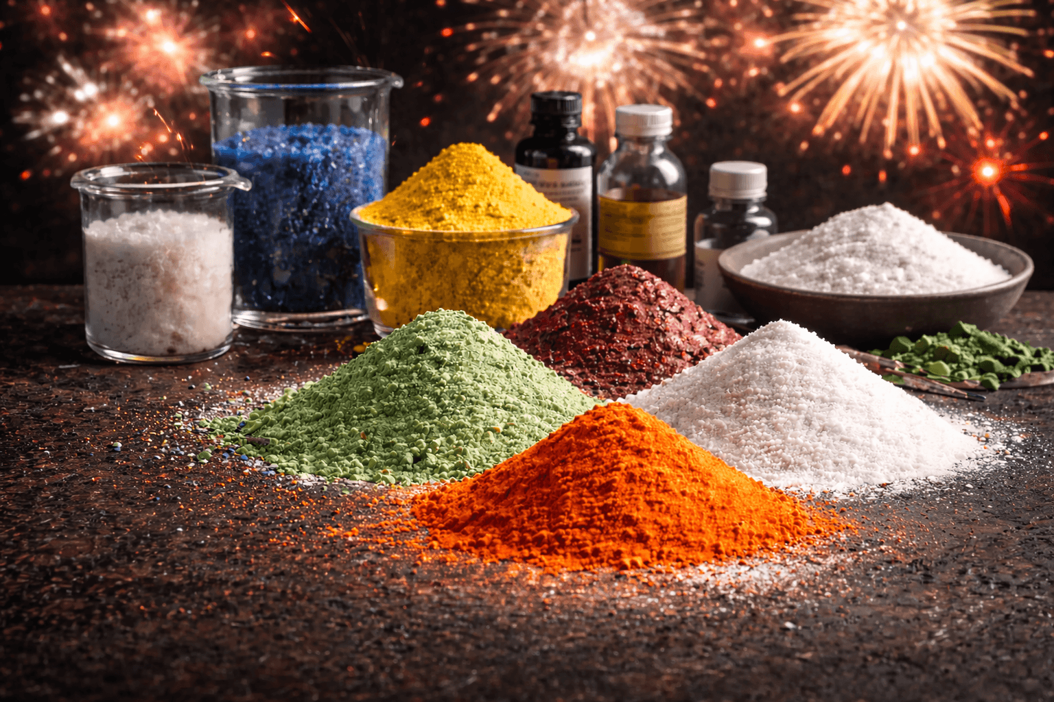 Materiales RASE para la industria pirotécnica: óxidos y reactivos especializados